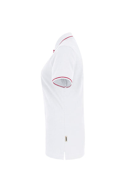 HAKRO Damen Poloshirt Casual - Weiß/rot - 2