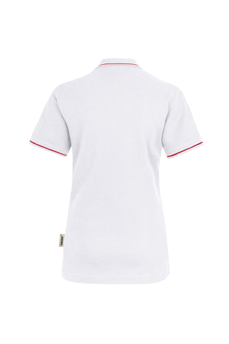 HAKRO Damen Poloshirt Casual - Weiß/rot - 3