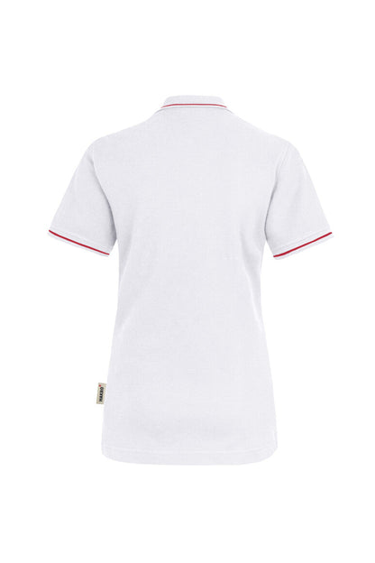 HAKRO Damen Poloshirt Casual - Weiß/rot - 3