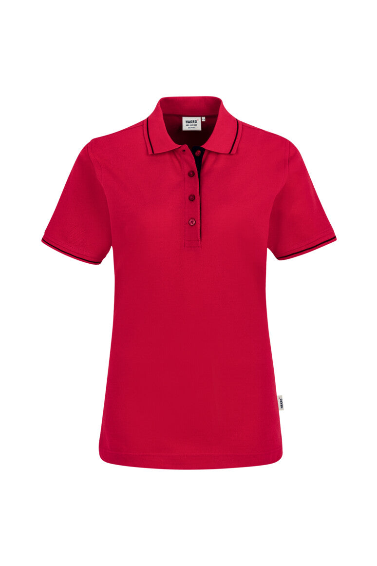 HAKRO Damen Poloshirt Casual - Rot/schwarz - 1