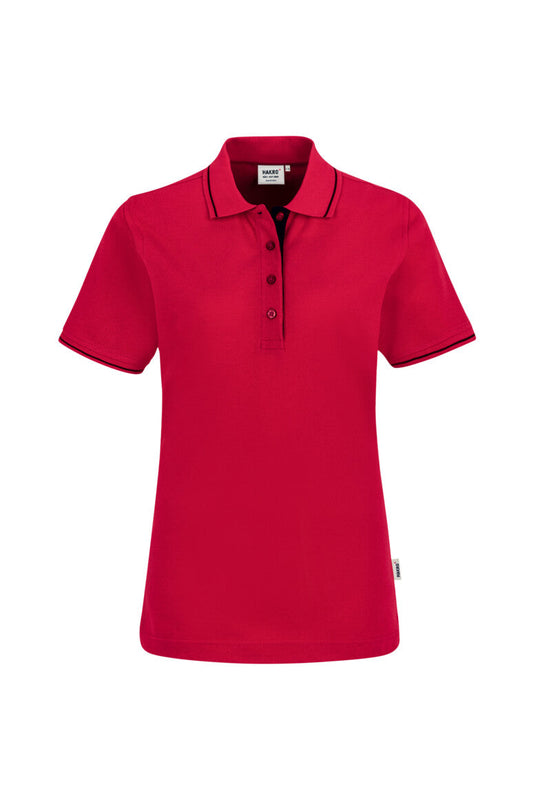 HAKRO Damen Poloshirt Casual - Rot/schwarz - 1