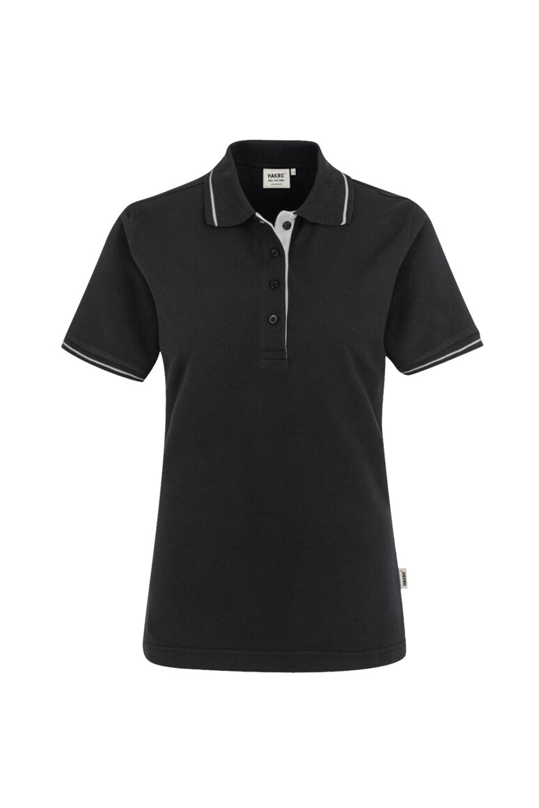 HAKRO Damen Poloshirt Casual - Schwarz/silber - 1