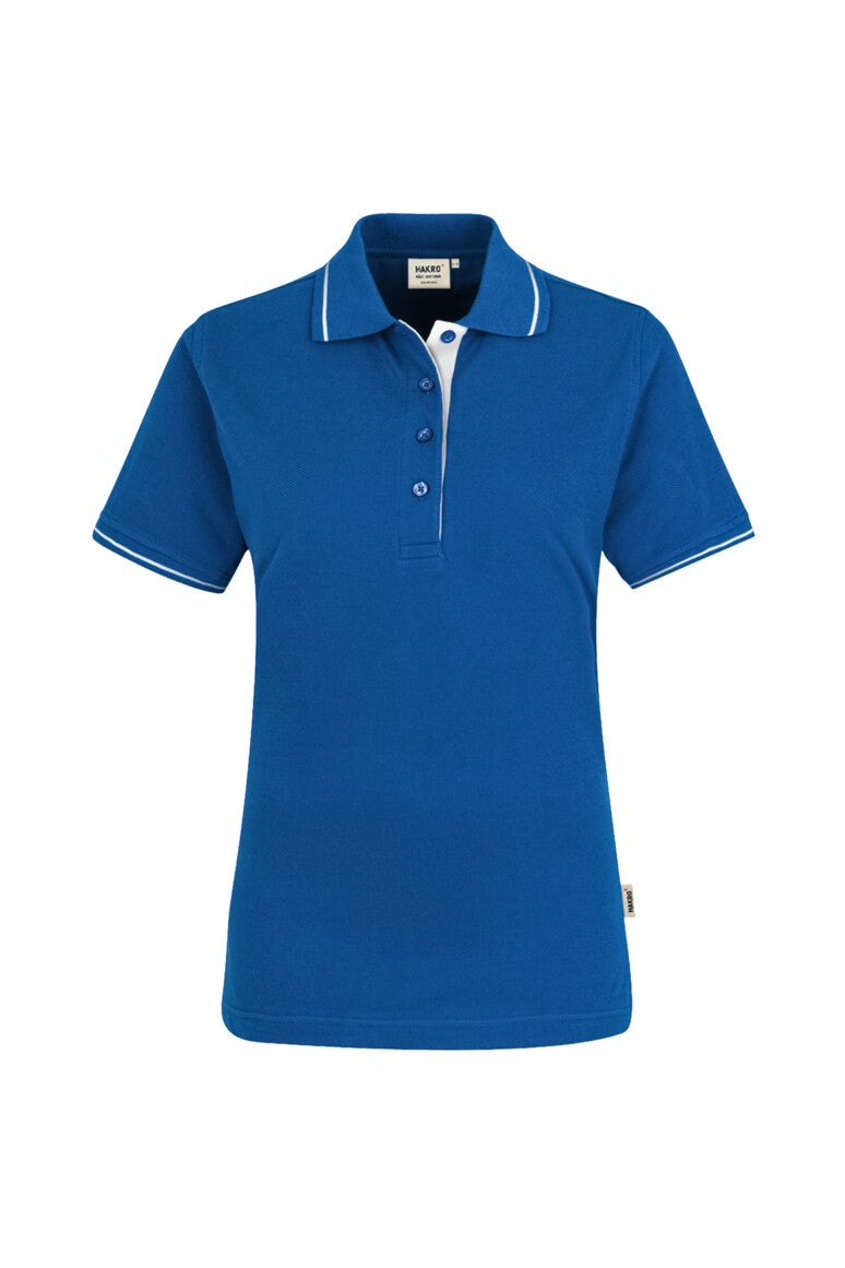 HAKRO Damen Poloshirt Casual - Royalblau/weiß - 1