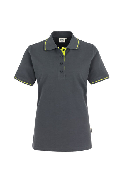 HAKRO Damen Poloshirt Casual - Anthrazit/kiwi - 1