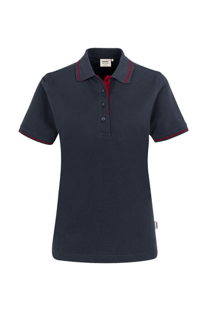 HAKRO Damen Poloshirt Casual - Tinte/rot - 1