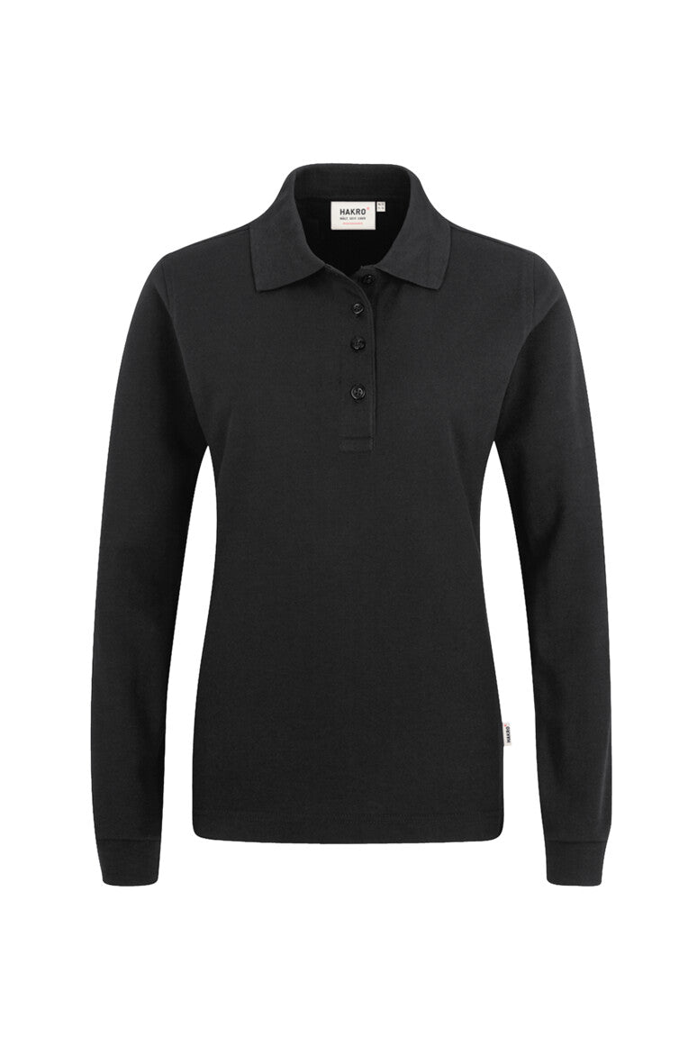 HAKRO Damen Longsleeve-Poloshirt MIKRALINAR® - Schwarz - 1