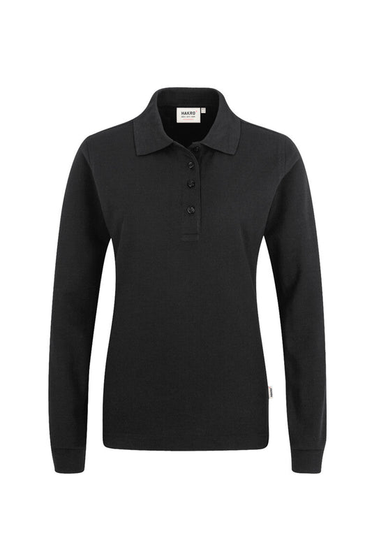 HAKRO Damen Longsleeve-Poloshirt MIKRALINAR® - Schwarz - 1