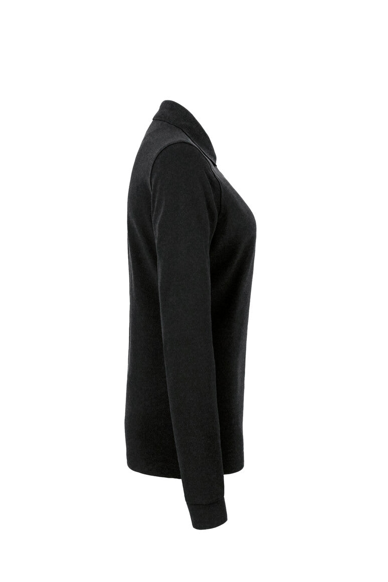 HAKRO Damen Longsleeve-Poloshirt MIKRALINAR® - Schwarz - 4