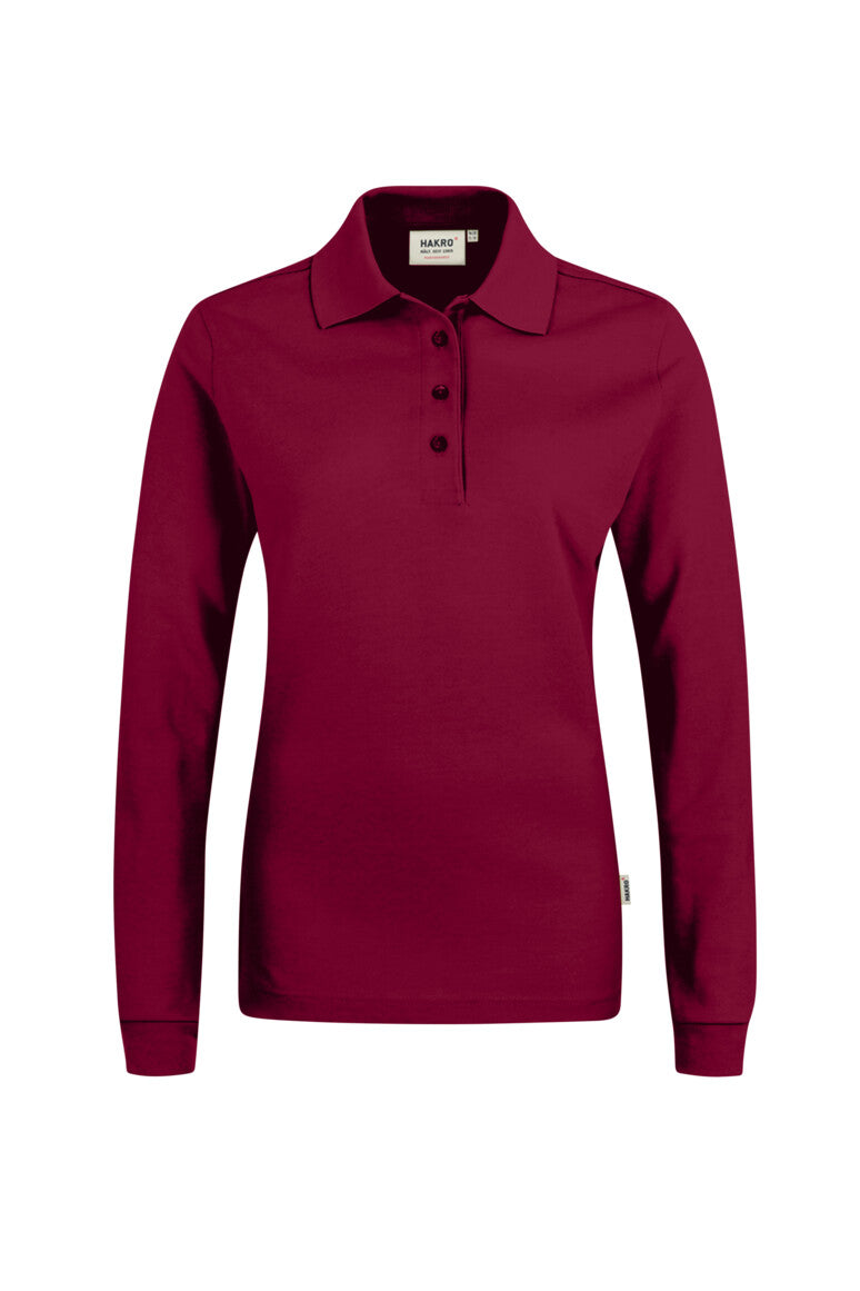 HAKRO Damen Longsleeve-Poloshirt MIKRALINAR® - Weinrot - 1