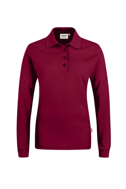 HAKRO Damen Longsleeve-Poloshirt MIKRALINAR® - Weinrot - 1