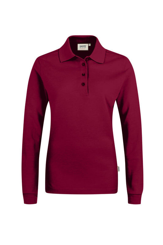 HAKRO Damen Longsleeve-Poloshirt MIKRALINAR® - Weinrot - 1