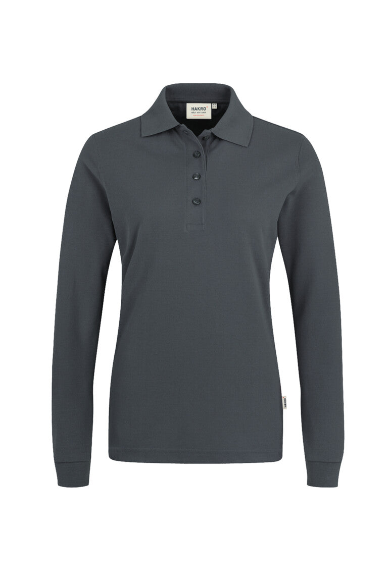 HAKRO Damen Longsleeve-Poloshirt MIKRALINAR® - Anthrazit - 1