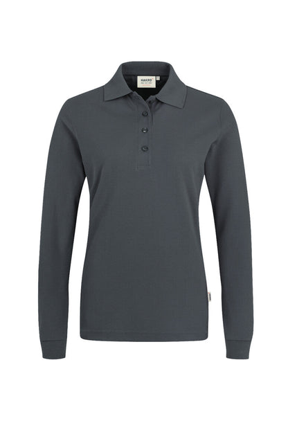 HAKRO Damen Longsleeve-Poloshirt MIKRALINAR® - Anthrazit - 1