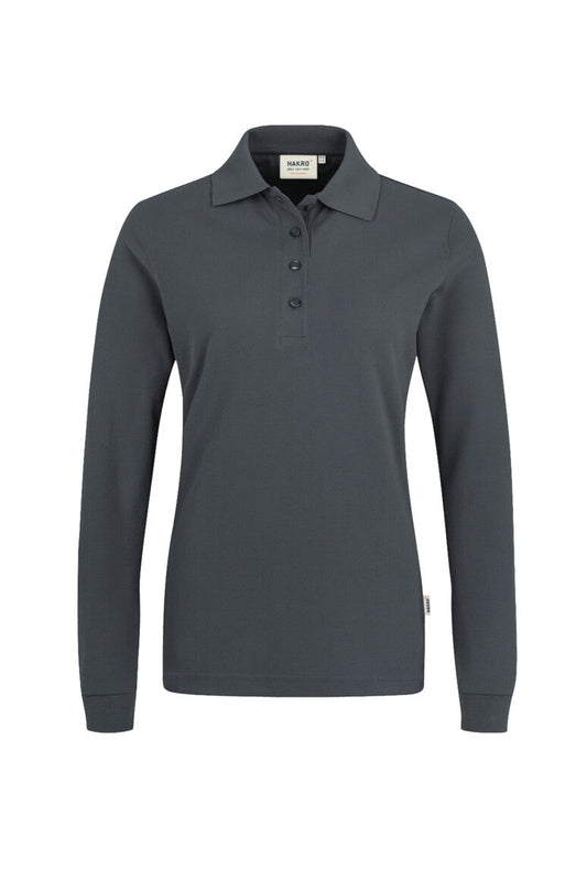 HAKRO Damen Longsleeve-Poloshirt MIKRALINAR® - Anthrazit - 1
