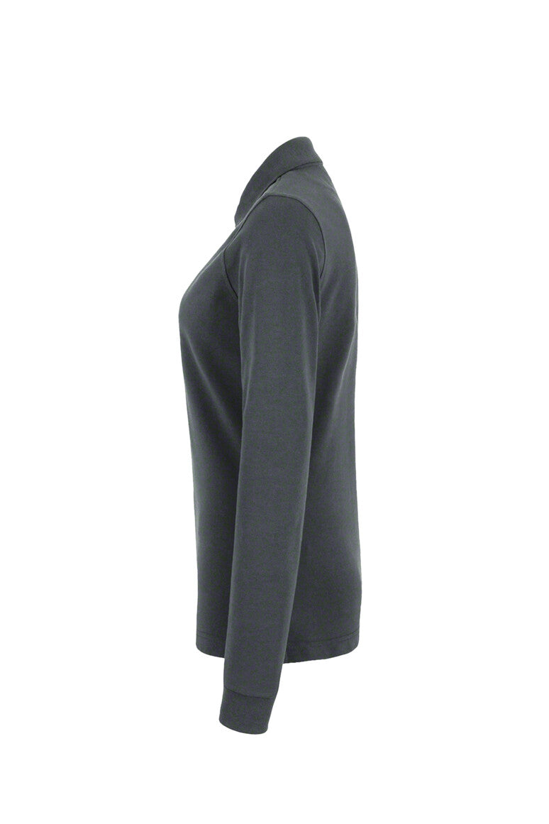 HAKRO Damen Longsleeve-Poloshirt MIKRALINAR® - Anthrazit - 2