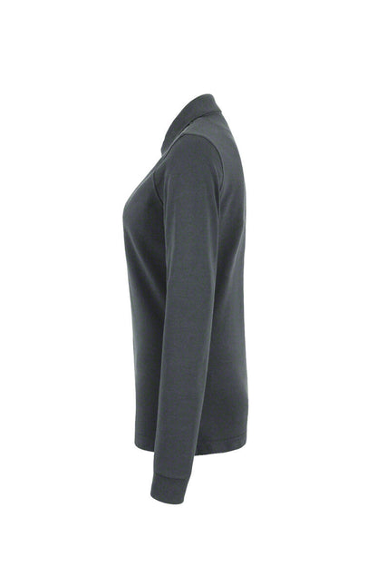 HAKRO Damen Longsleeve-Poloshirt MIKRALINAR® - Anthrazit - 2