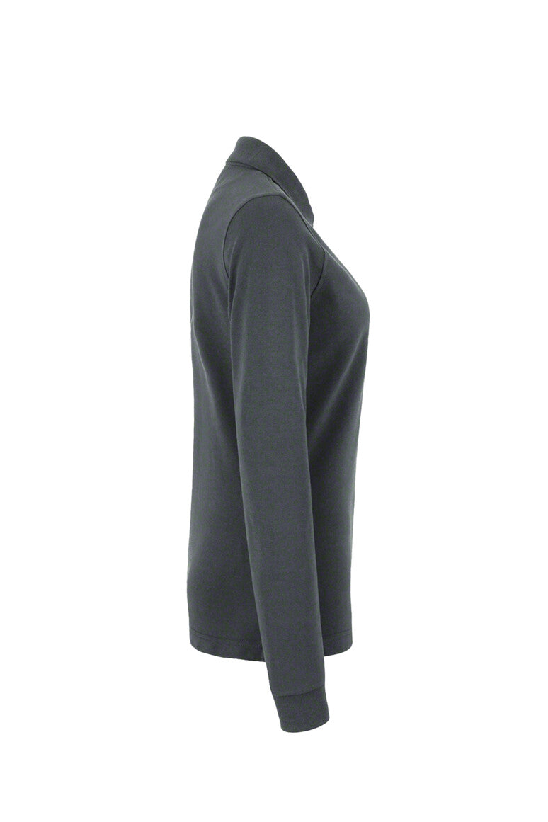 HAKRO Damen Longsleeve-Poloshirt MIKRALINAR® - Anthrazit - 4