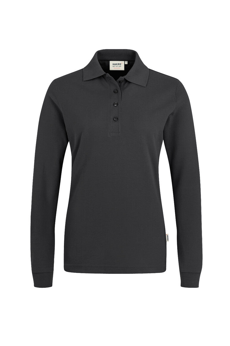 HAKRO Damen Longsleeve-Poloshirt MIKRALINAR® - Karbongrau - 1