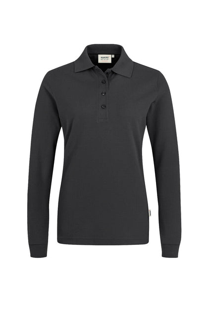 HAKRO Damen Longsleeve-Poloshirt MIKRALINAR® - Karbongrau - 1