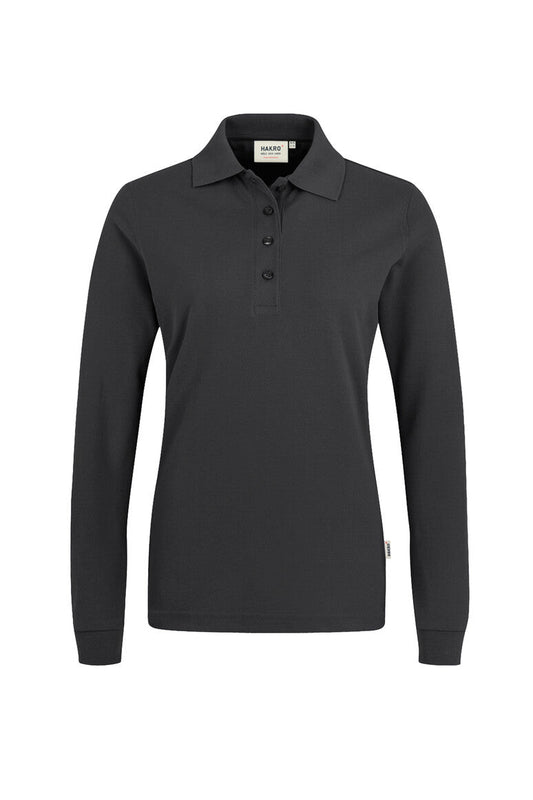 HAKRO Damen Longsleeve-Poloshirt MIKRALINAR® - Karbongrau - 1