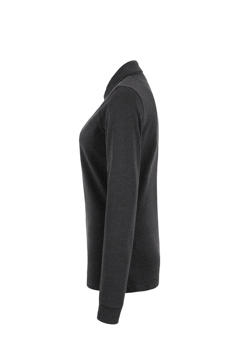 HAKRO Damen Longsleeve-Poloshirt MIKRALINAR® - Karbongrau - 2