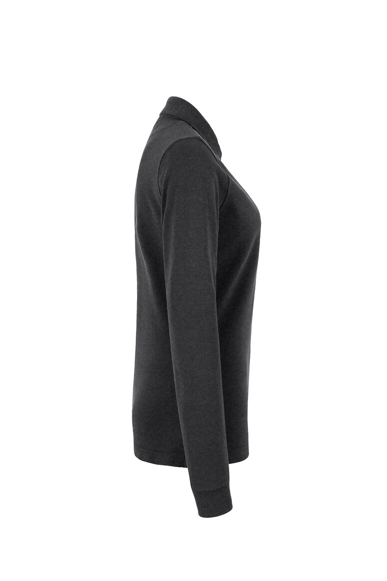 HAKRO Damen Longsleeve-Poloshirt MIKRALINAR® - Karbongrau - 4