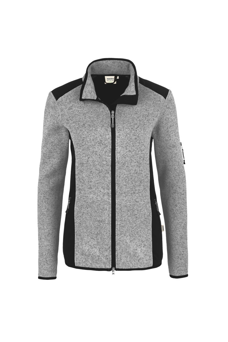 HAKRO Damen Strickfleecejacke - Grau meliert - 1