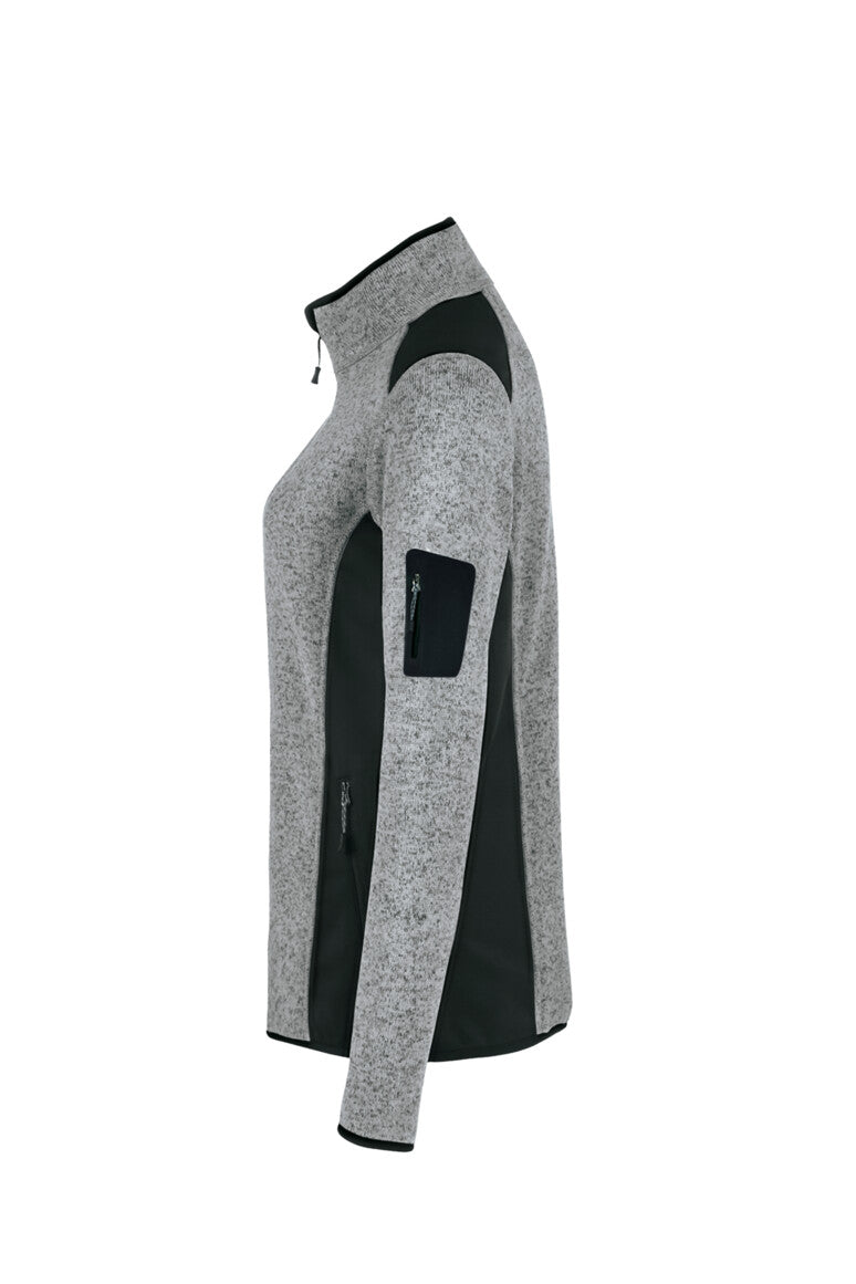 HAKRO Damen Strickfleecejacke - Grau meliert - 2