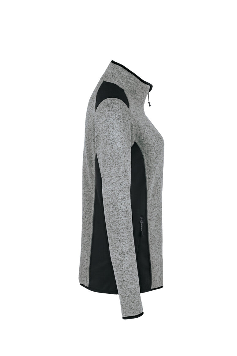 HAKRO Damen Strickfleecejacke - Grau meliert - 4