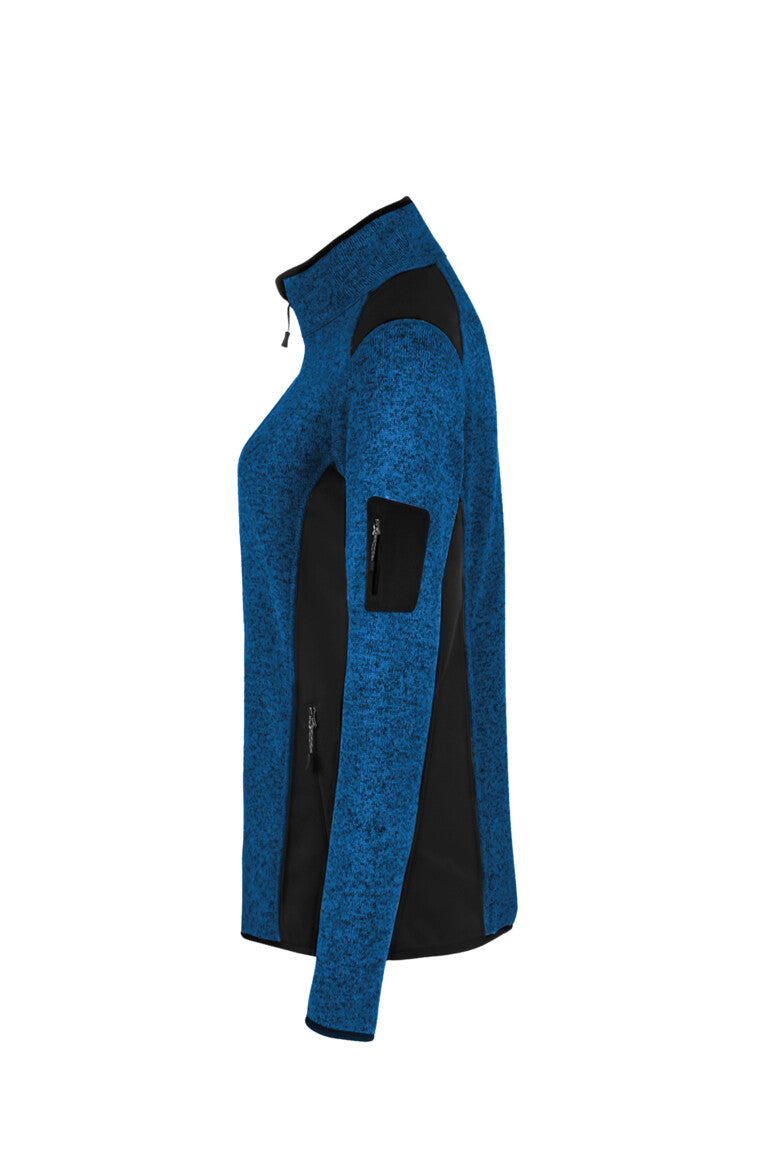HAKRO Damen Strickfleecejacke - Royalblau meliert - 2