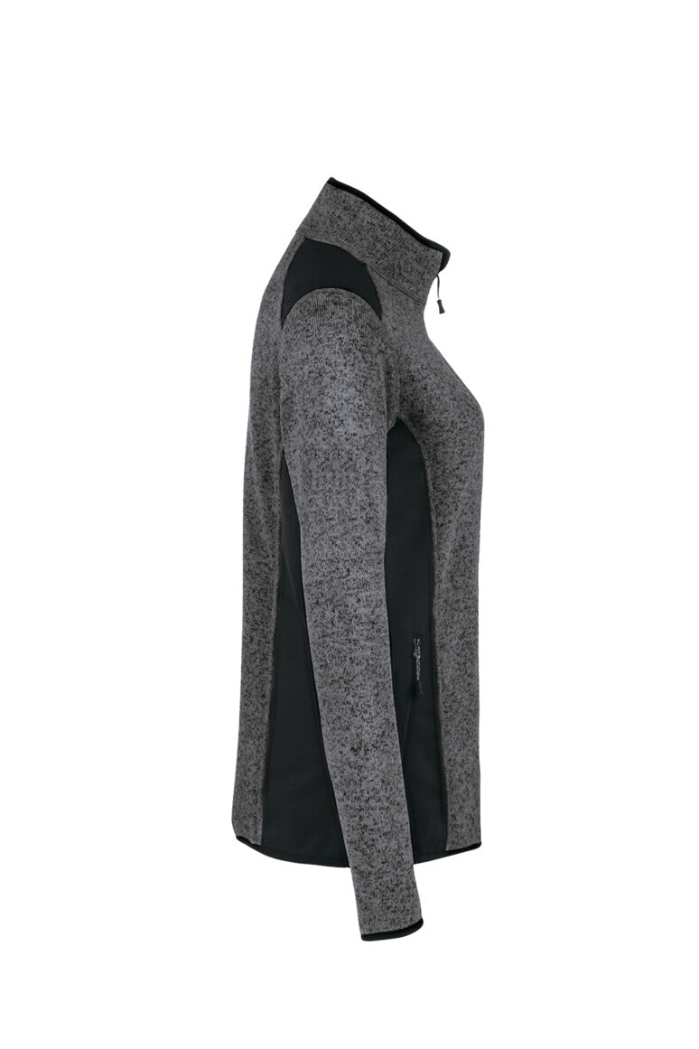 HAKRO Damen Strickfleecejacke - Anthrazit meliert - 4