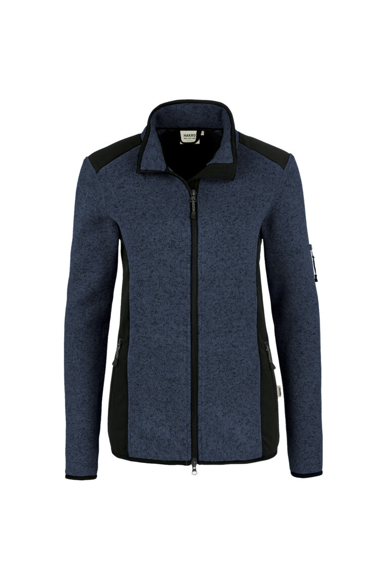 HAKRO Damen Strickfleecejacke - Marine meliert - 1