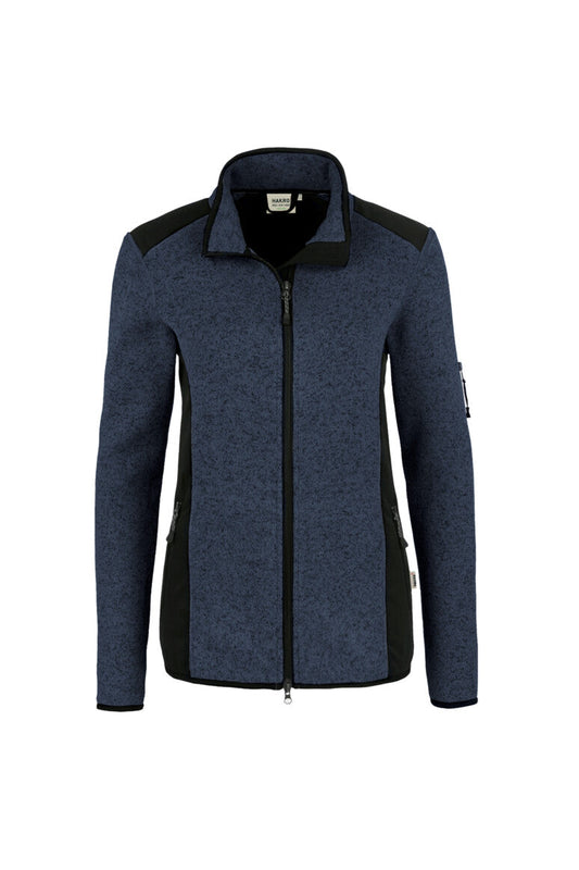 HAKRO Damen Strickfleecejacke - Marine meliert - 1
