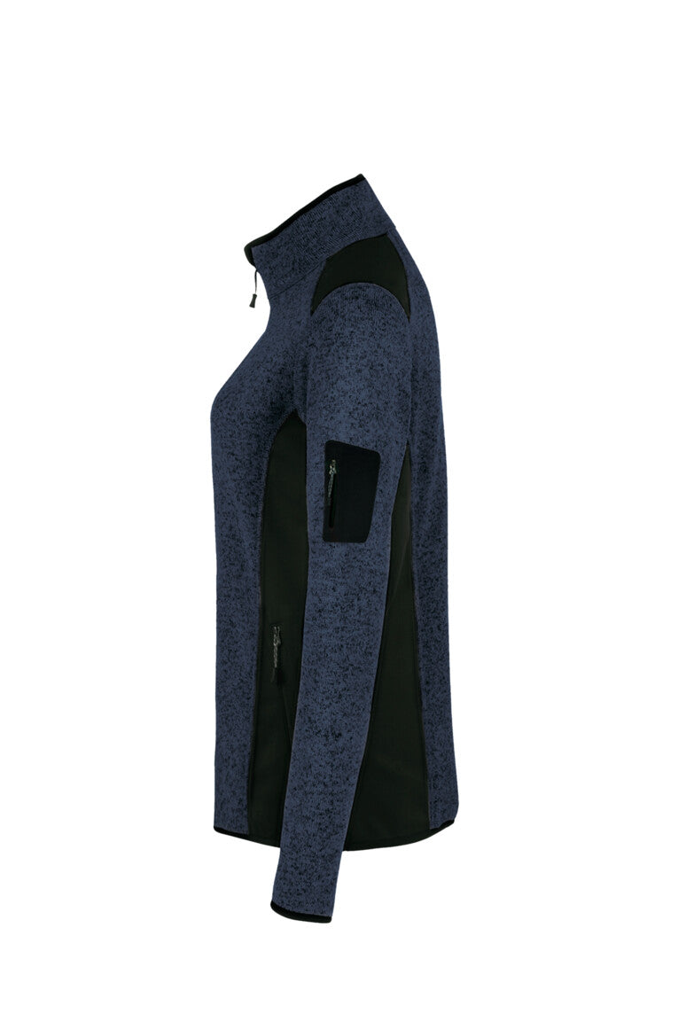 HAKRO Damen Strickfleecejacke - Marine meliert - 2