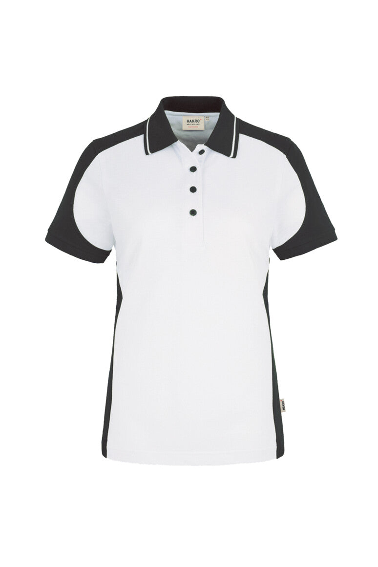 HAKRO Damen Poloshirt Contrast MIKRALINAR® - Weiß/anthrazit - 1