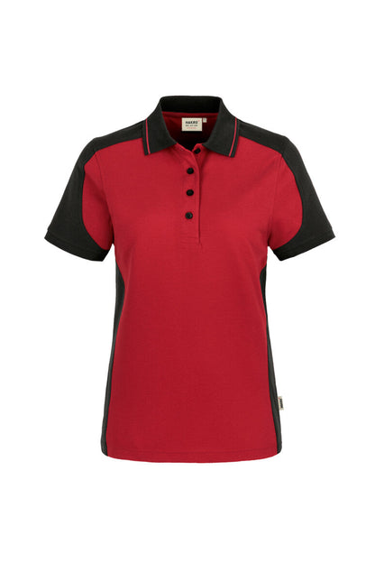 HAKRO Damen Poloshirt Contrast MIKRALINAR® - Rot/anthrazit - 1