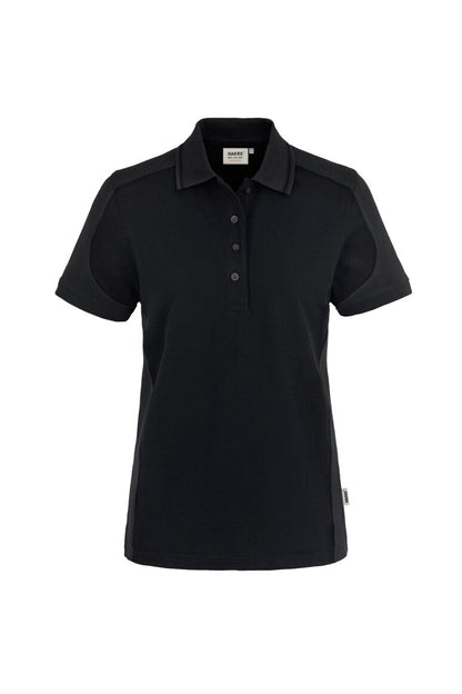 HAKRO Damen Poloshirt Contrast MIKRALINAR® - Schwarz/anthrazit - 1