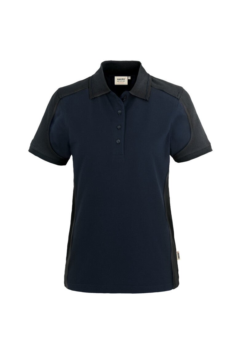 HAKRO Damen Poloshirt Contrast MIKRALINAR® - Tinte/anthrazit - 1