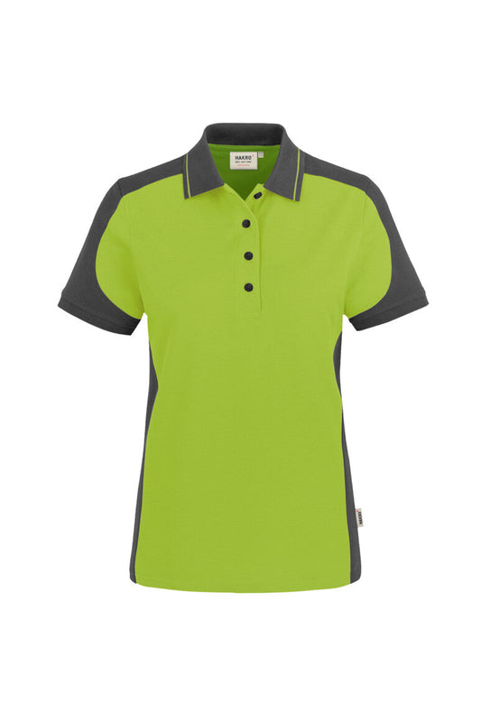 HAKRO Damen Poloshirt Contrast MIKRALINAR® - Kiwi/anthrazit - 1