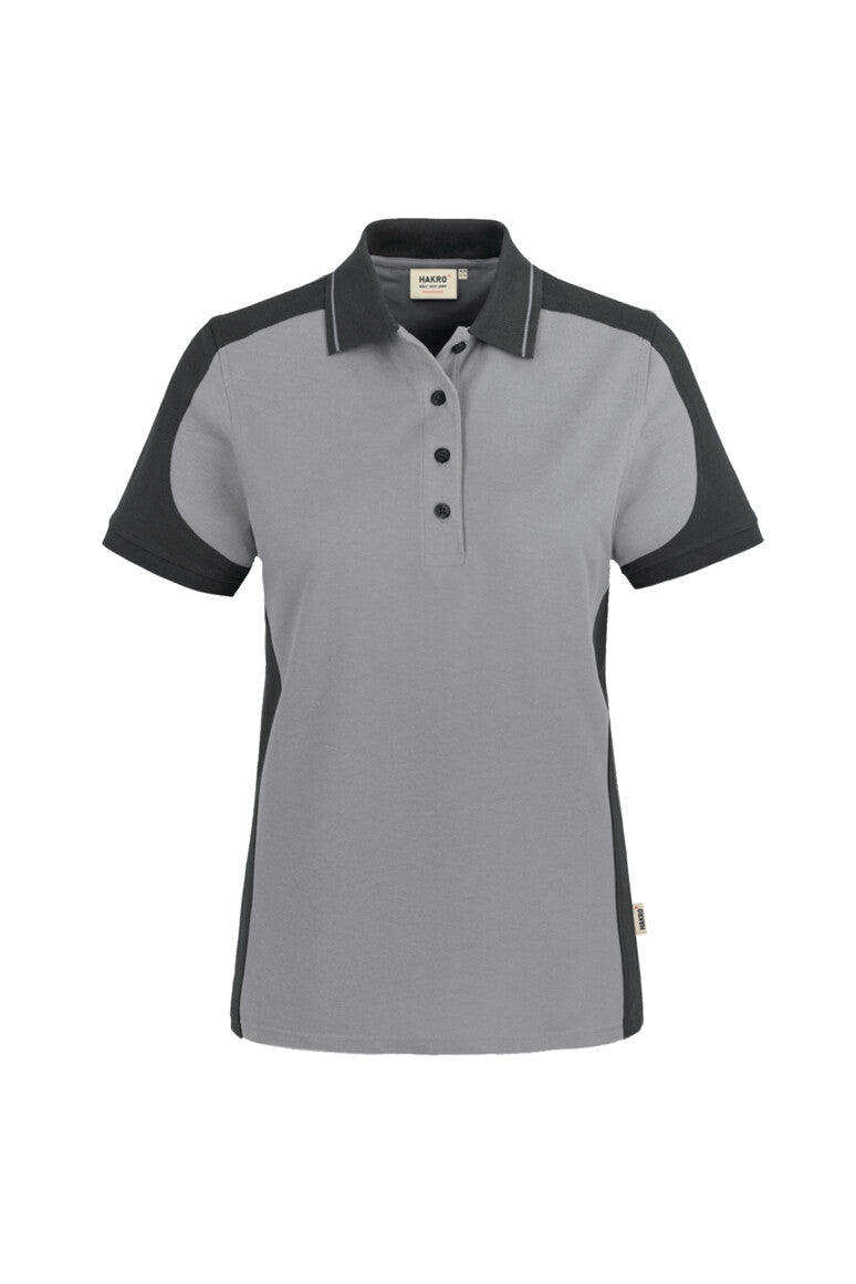 HAKRO Damen Poloshirt Contrast MIKRALINAR® - Titan/anthrazit - 1