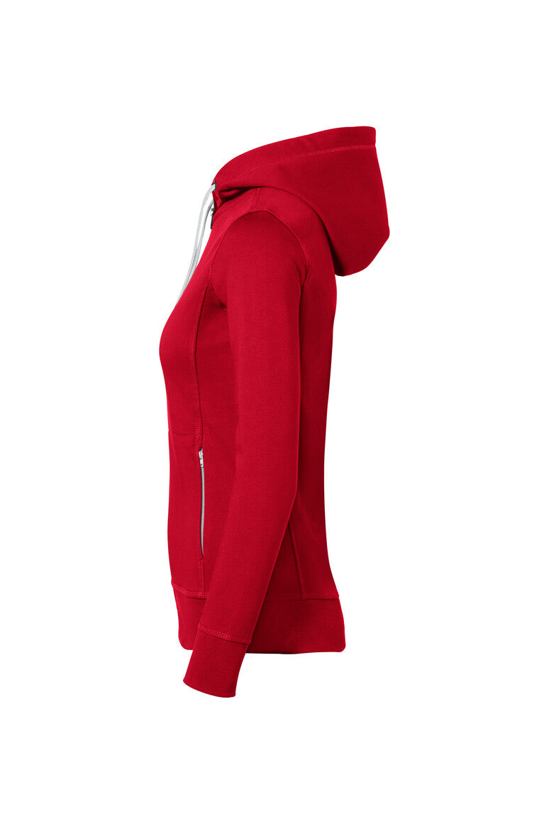 HAKRO Damen Kapuzenjacke Bonded ECO - Rot/silber - 2