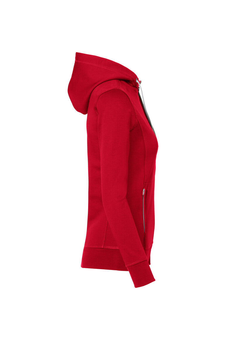 HAKRO Damen Kapuzenjacke Bonded ECO - Rot/silber - 4
