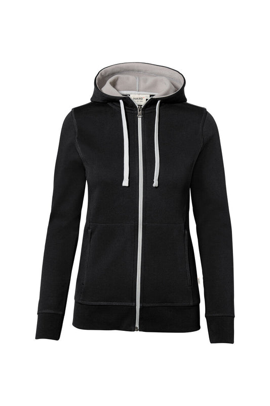 HAKRO Damen Kapuzenjacke Bonded ECO - Schwarz/silber - 1