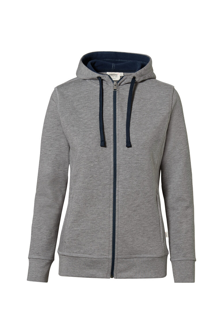 HAKRO Damen Kapuzenjacke Bonded ECO - Grau meliert/tinte - 1