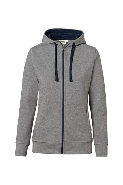 HAKRO Damen Kapuzenjacke Bonded ECO - Grau meliert/tinte - 1