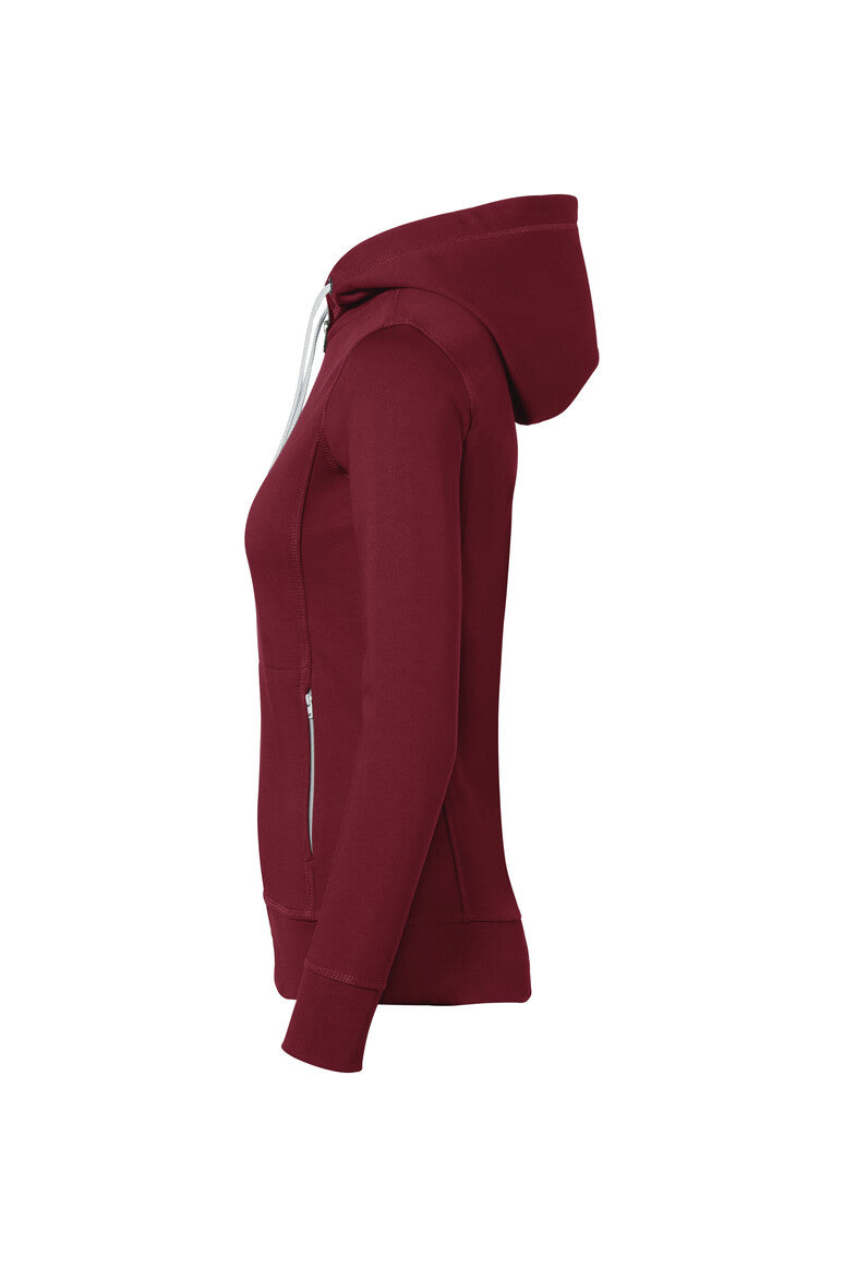 HAKRO Damen Kapuzenjacke Bonded ECO - Weinrot/silber - 2