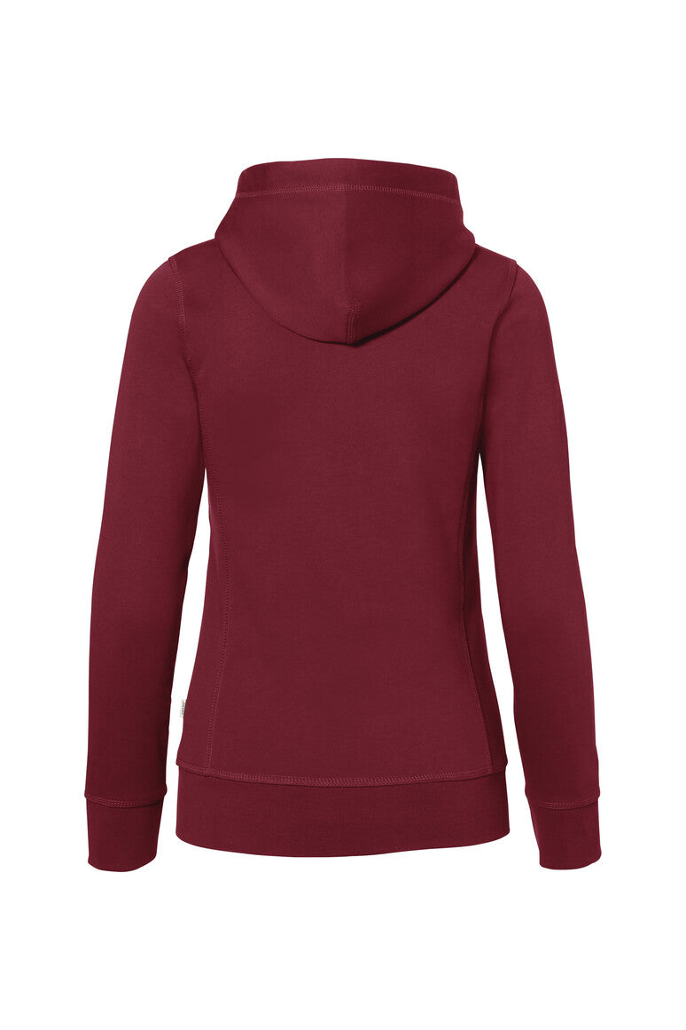 HAKRO Damen Kapuzenjacke Bonded ECO - Weinrot/silber - 3