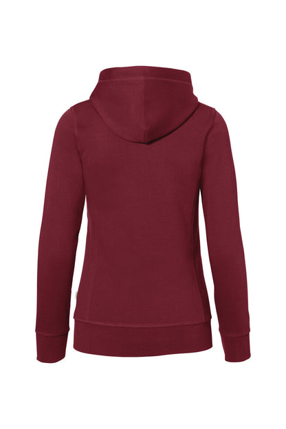 HAKRO Damen Kapuzenjacke Bonded ECO - Weinrot/silber - 3