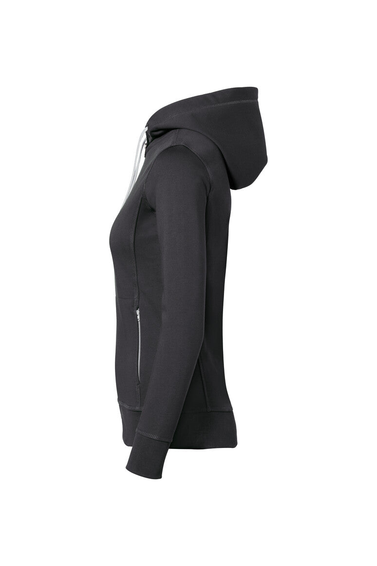HAKRO Damen Kapuzenjacke Bonded ECO - Karbongrau/silber - 2