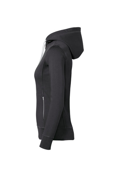 HAKRO Damen Kapuzenjacke Bonded ECO - Karbongrau/silber - 2